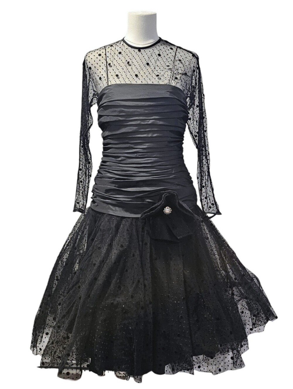 Vintage Nolan Miller Dynasty 80’s Dress Gown Black Size 8